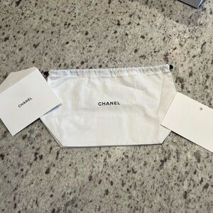 Chanel White Drawstring Pouch
